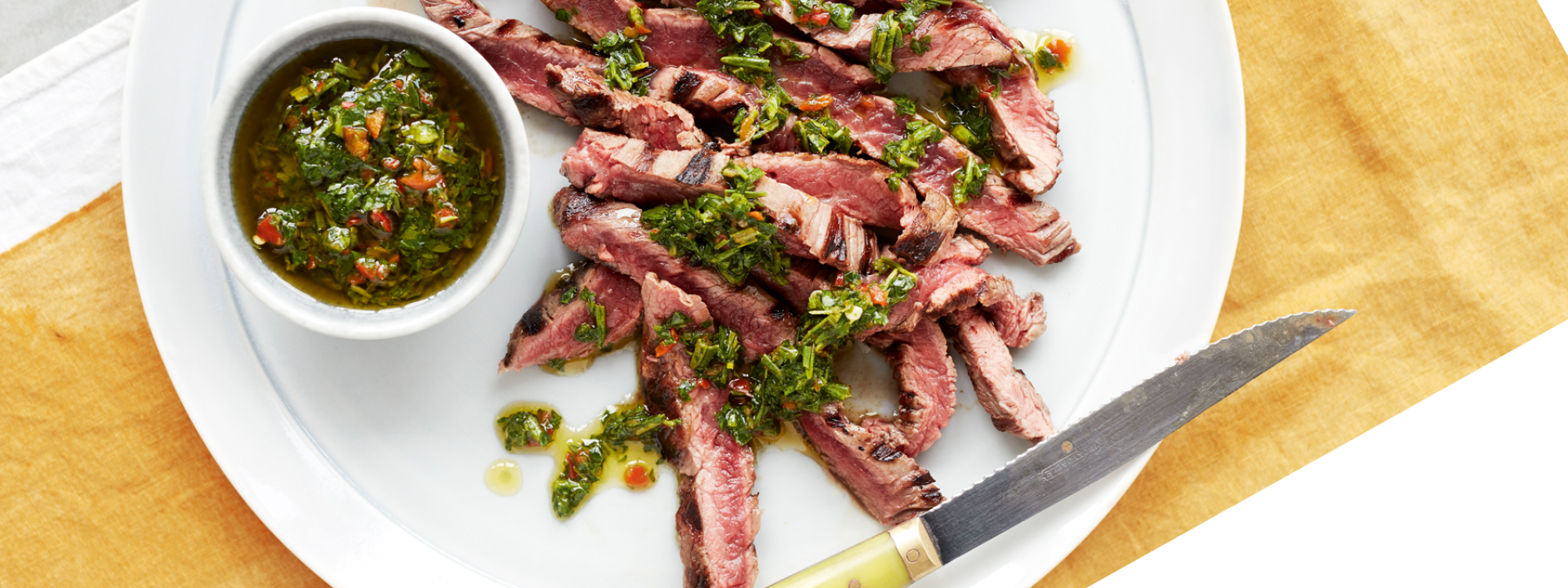 BAVETTE STEAK WITH ROSEMARY CHIMICHURRI