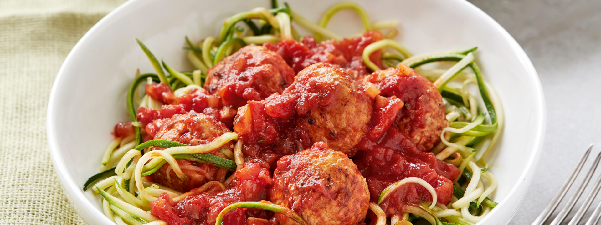 Courgetti Spaghetti With Meatballs